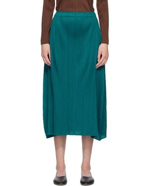 Pleats Please Issey Miyake Monthly Colours October Maxi Skirt - Blue