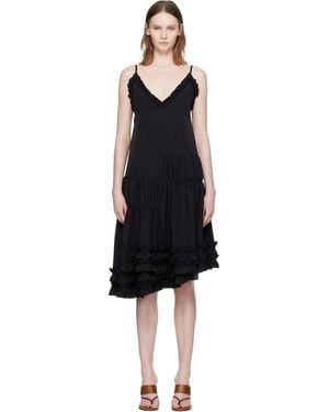 Dries Van Noten Ruffled Midi Dress - Black