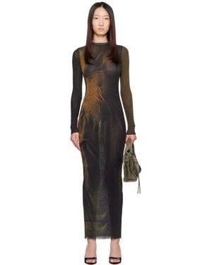 Jean Paul Gaultier Ssense限定 グリーン Printed Acid Water マキシワンピース - ブラック