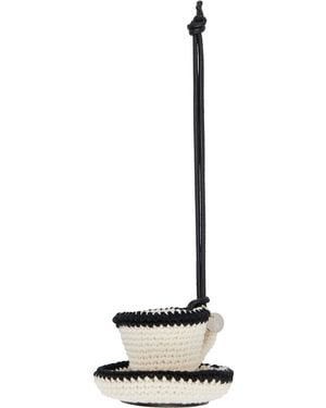 JW Anderson Off- Teacup Charm Keychain - Black