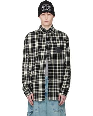 Vetements Leather Cross Flannel Shirt - Black