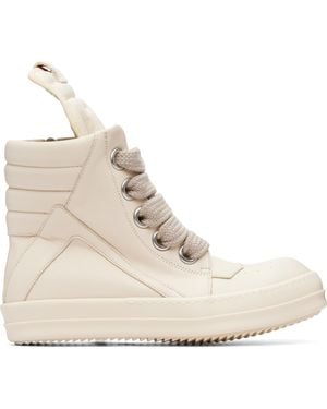 Rick Owens Off- Tower Jumbolaced Geobasket Trainers - Natural