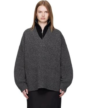 Nanushka Pull Kylen Gris - Noir