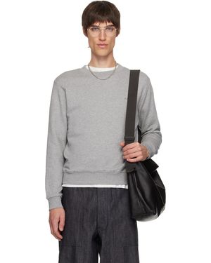 A.P.C. Pull Molletonné Gris À Logo Brodé