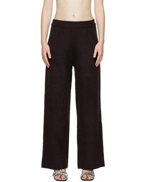 Birrot Pantalon Brossé Brun - Noir