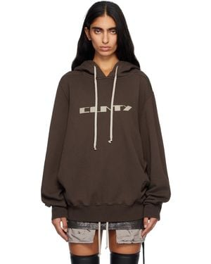 Rick Owens Concordians Oversized Hoodie - Brown