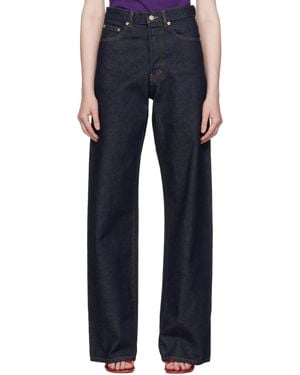 Dries Van Noten ネイビー ストレートジーンズ - ブルー