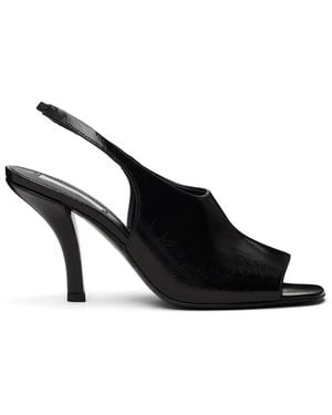 TOTEME Contour Naplack Slingback Heeled Sandals - Black