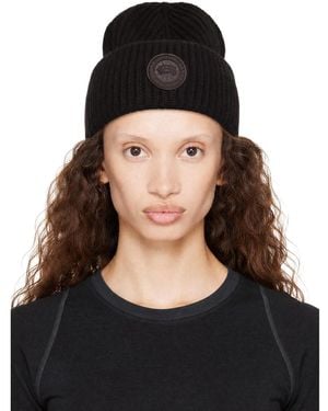 Canada Goose Cashmere Blend Double Fold Beanie - Black