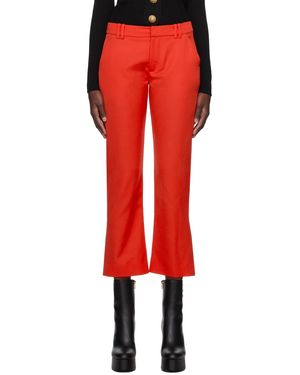 Balmain Pantalon évasé rouge