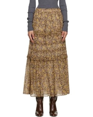 Isabel Marant ブラウン&カーキ Volomia マキシスカート - ナチュラル