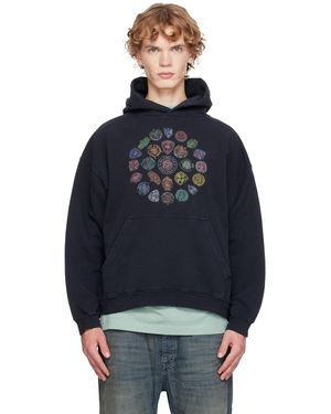 Balenciaga Logo Spiral Medium Fit Hoodie - Blue