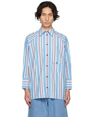 Ganni Blue Striped Shirt