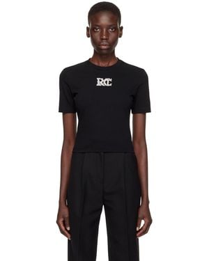 RECTO. ブラック エンベリッシュ Tシャツ