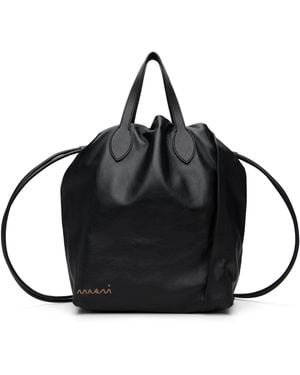 Marni Leather Scrunchie Backpack - Black