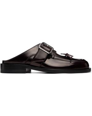 Marni Burgundy Bambi Buckle Slip-On Loafers - Black