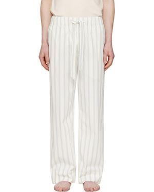 Tekla Off- & Poplin Pyjama Trousers - White