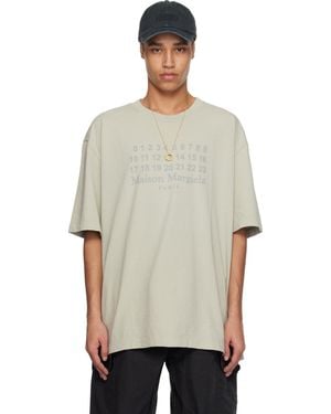 Maison Margiela グレー Numeric Logo Tシャツ - ナチュラル