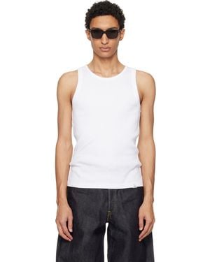 Merz B. Schwanen Iconic Ribbed Cotton Tank Top - White