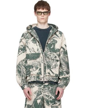 Reese Cooper Khaki & Off- Duck Canvas Hooded Cargo Jacket - Multicolour