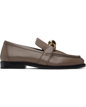 Bottega Veneta Taupe Astaire Loafers - Black