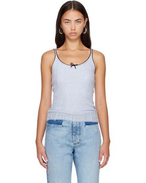 Acne Studios Débardeur Bleu En Tricot De Soie