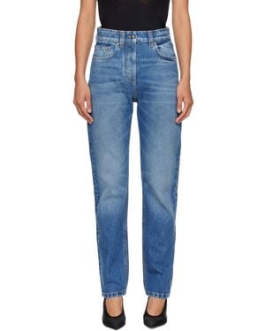 Versace Jean Droit Bleu À Taille Haute