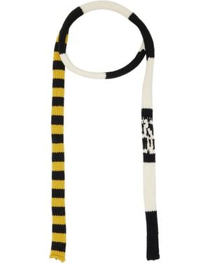 STEFAN COOKE Stripe Knit Scarf - Black