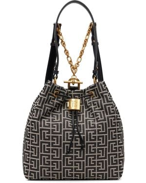 Balmain Pulse Monogram Jacquard Backpack - Black
