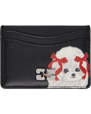 Ganni Bou Poodle Card Holder - Black