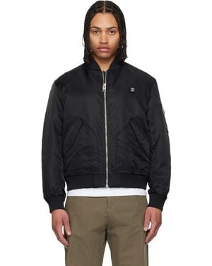 HUGO Water-Repellent Stack Logo Bomber Jacket - Black