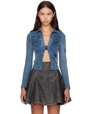 DIESEL One-Button Denim Shirt - Blue