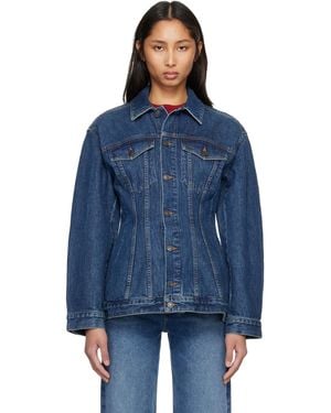 Agolde Blouson Myra Bleu Marine En Denim
