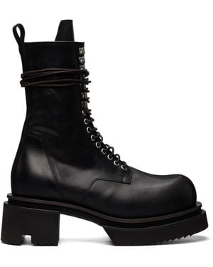 Rick Owens Tower Lace Up Bogun Boots - Black