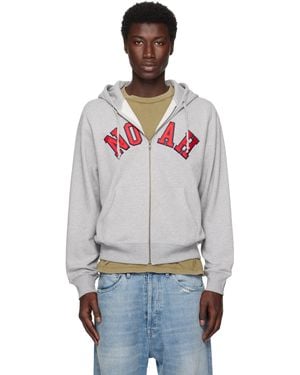 Noah Arch Appliqué Zip-Up Hoodie - Black