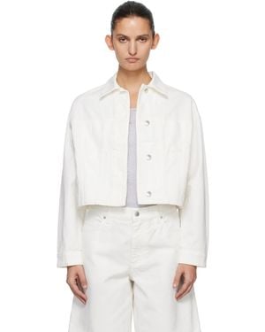 Maison Kitsuné Denim Boxy Trucker Jacket - White