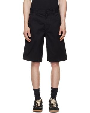 DIESEL Cotton Stonewash Treatment Shorts - Black