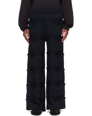 Isa Boulder Wide-Leg Pocket Drawstring Trousers - Black