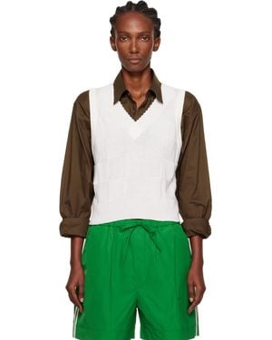 Cordera Chequered Cotton & Cashmere Vest - Green