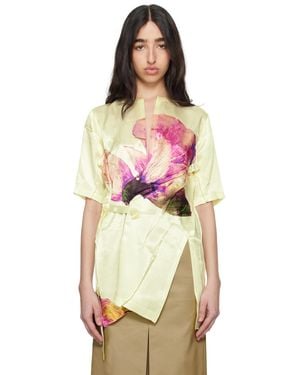 Issey Miyake Pressed Flora Blouse - Orange