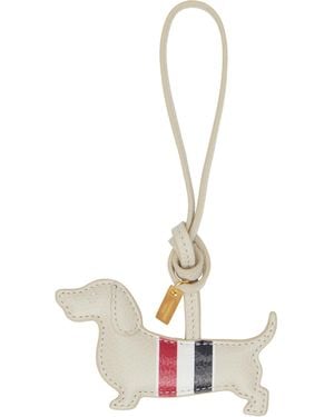 Thom Browne Off- Puffy Hector Charm Keychain - White