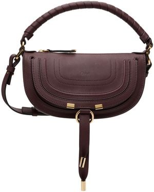 Chloé バーガンディ ミニ Marcie ショルダーバッグ - ブラウン