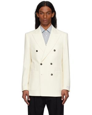 Tiger Of Sweden Off- Joachim Double-Breasted Blazer - Natural