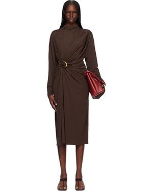 Bottega Veneta Crepe Viscose Midi Dress - Black
