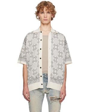 Amiri Ma Quad Check Mesh Knit Shirt - Grey