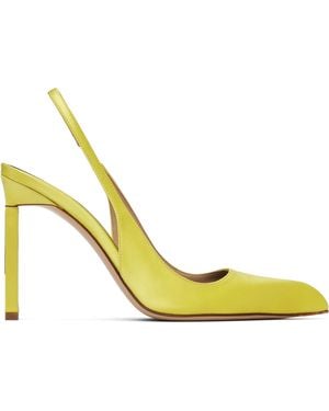 Tom Ford Satin T Slingback Heels - Yellow