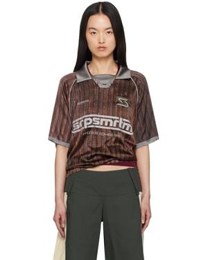Serapis Burgundy & Aub Stripes Polo - Black
