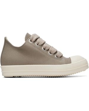 Rick Owens Taupe Tower Jumbolace Low Sneaks Trainers - Grey