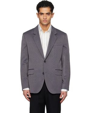 HUGO Checked Modern-Fit Blazer - Grey