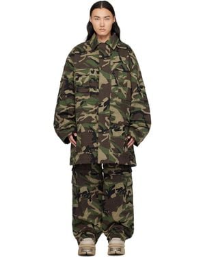 Vetements カーキ Runway メタル リンクル ユーティリティジャケット - ブラック